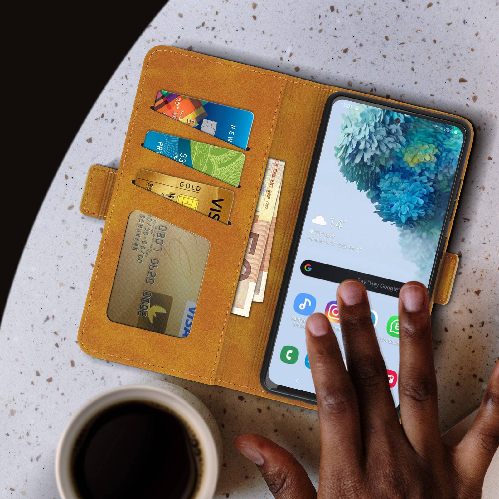 Étui pour Samsung S20 FE Style Vintage avec Porte-cartes et Support Vidéo-2