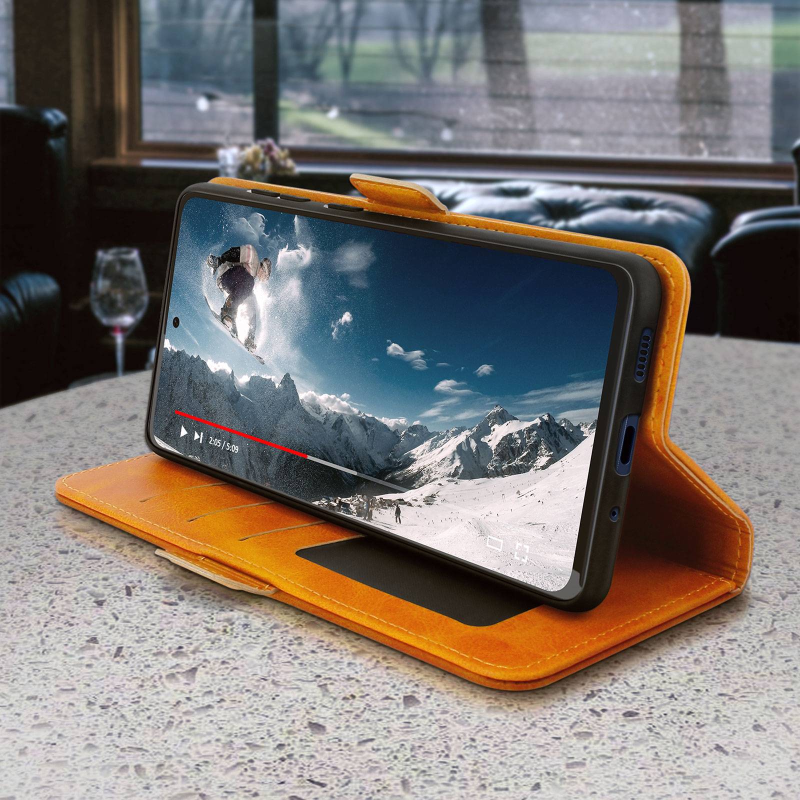 Étui pour Samsung S20 FE Style Vintage avec Porte-cartes et Support Vidéo-3