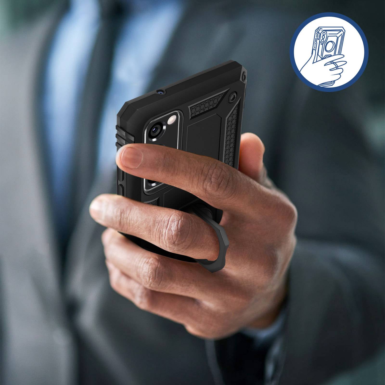 Coque pour Samsung Galaxy S20 FE Antichoc Bi-matière Bague Support Vidéo-2