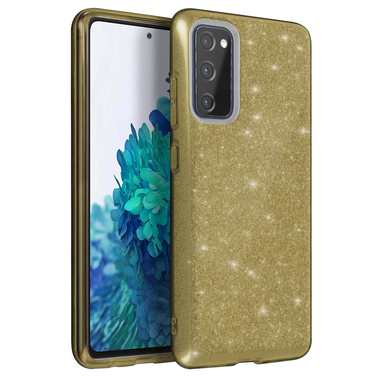 Coque pour Galaxy S20 FE en Structure Bi-Matière avec Feuille Pailletée-0