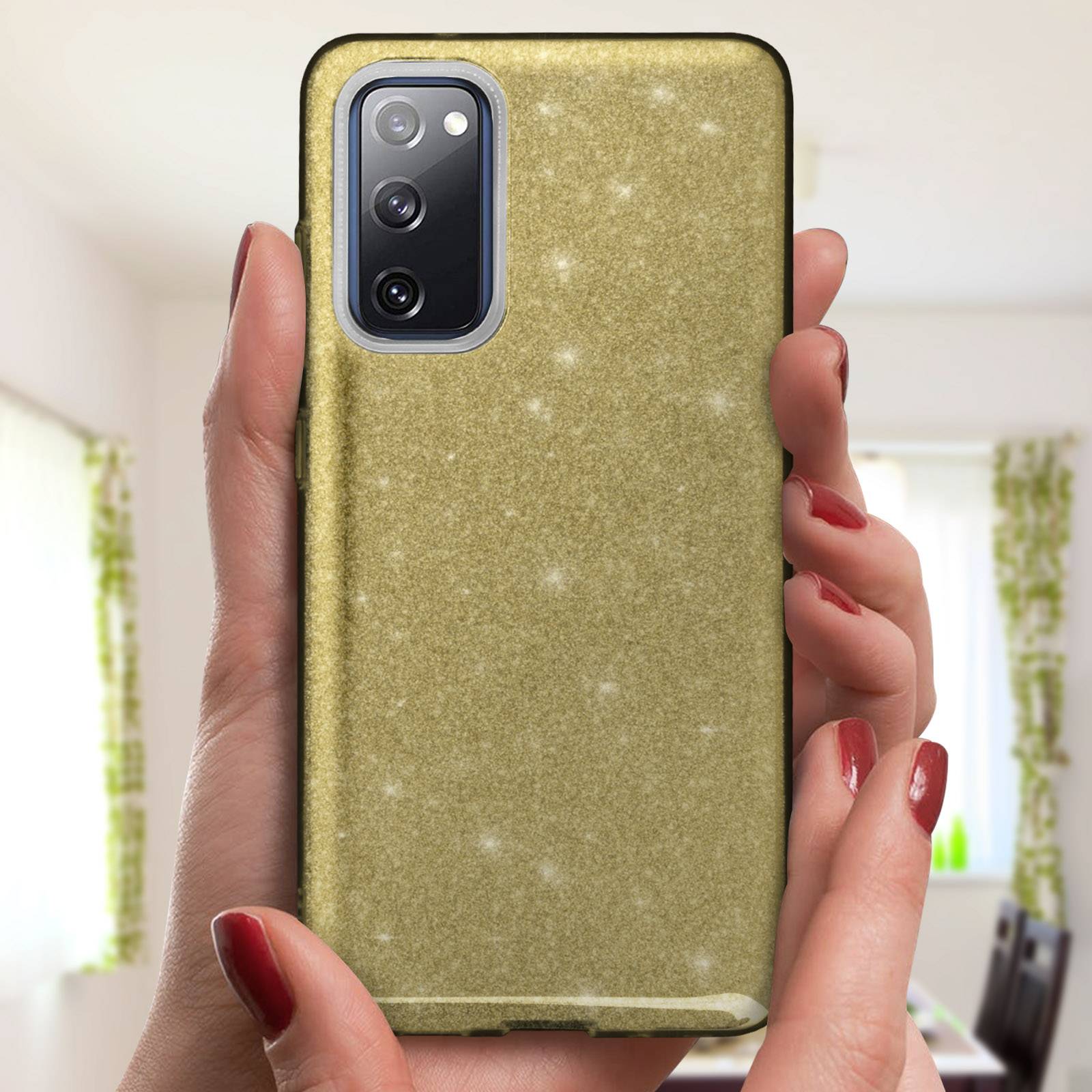 Coque pour Galaxy S20 FE en Structure Bi-Matière avec Feuille Pailletée-3