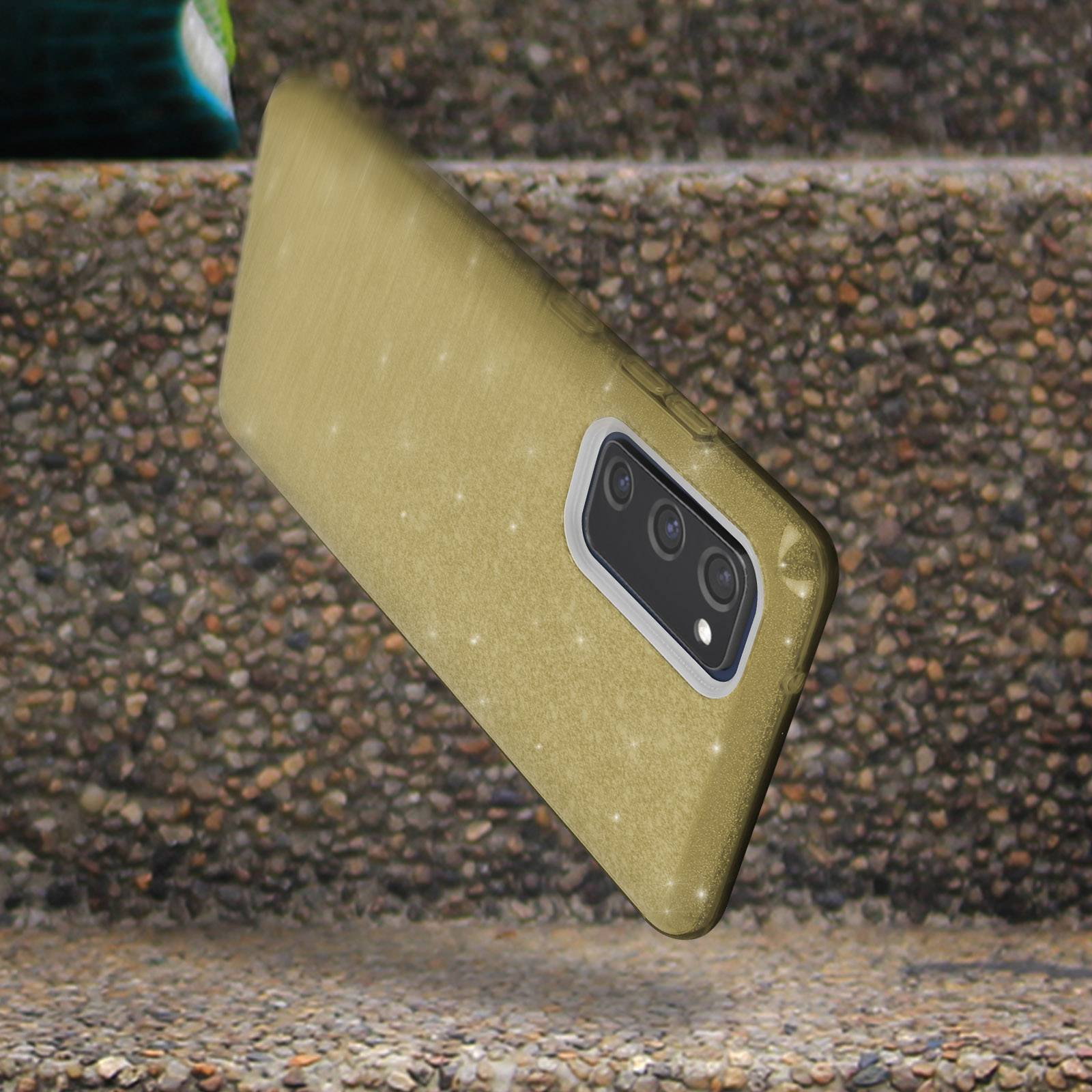 Coque pour Galaxy S20 FE en Structure Bi-Matière avec Feuille Pailletée-4