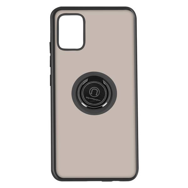 Coque pour Samsung Galaxy A51 Bi-matière Bague Métallique Fonction Support