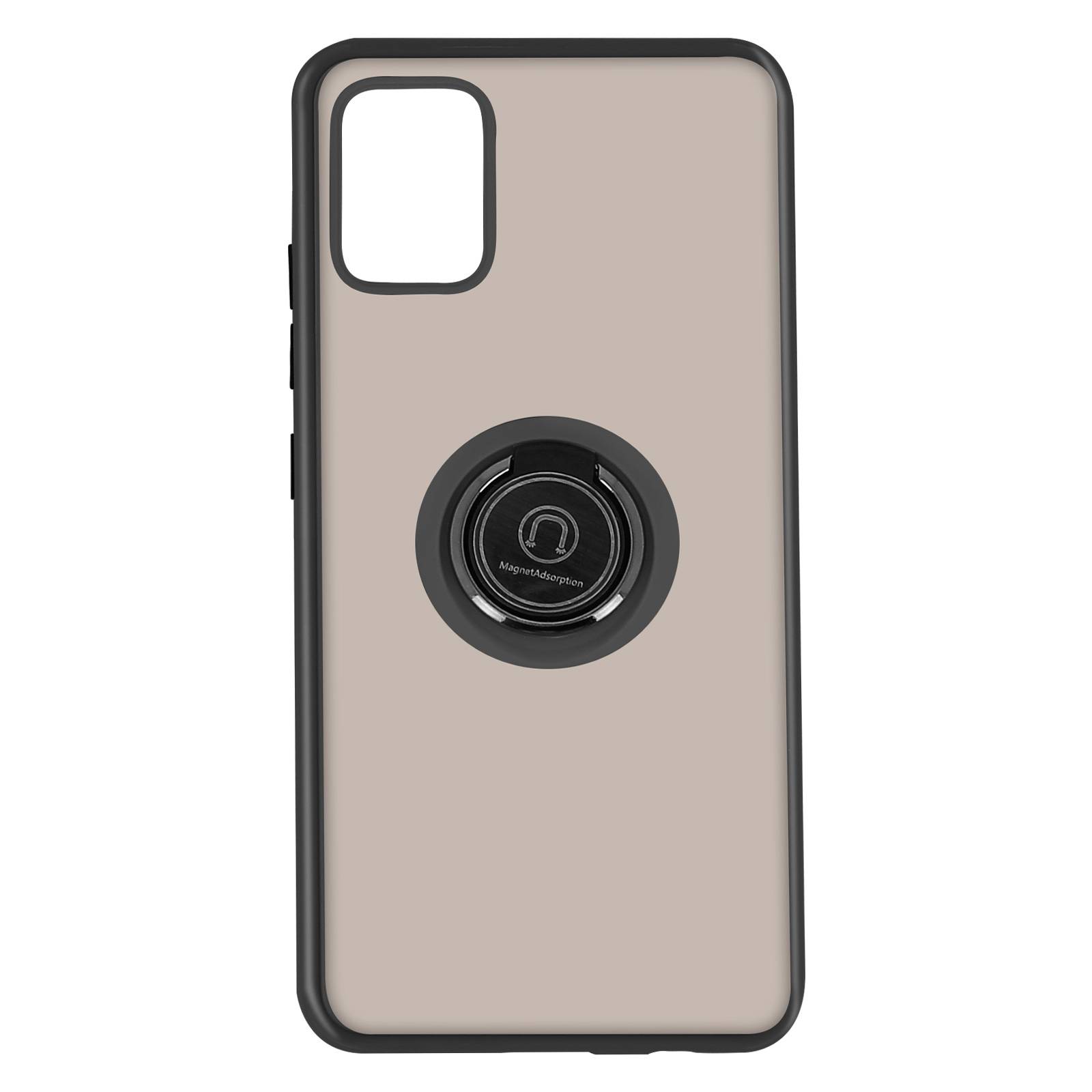 Coque pour Samsung Galaxy A51 Bi-matière Bague Métallique Fonction Support-0
