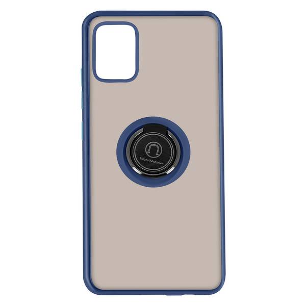 Coque pour Samsung Galaxy A51 Bi-matière Bague Métallique Fonction Support