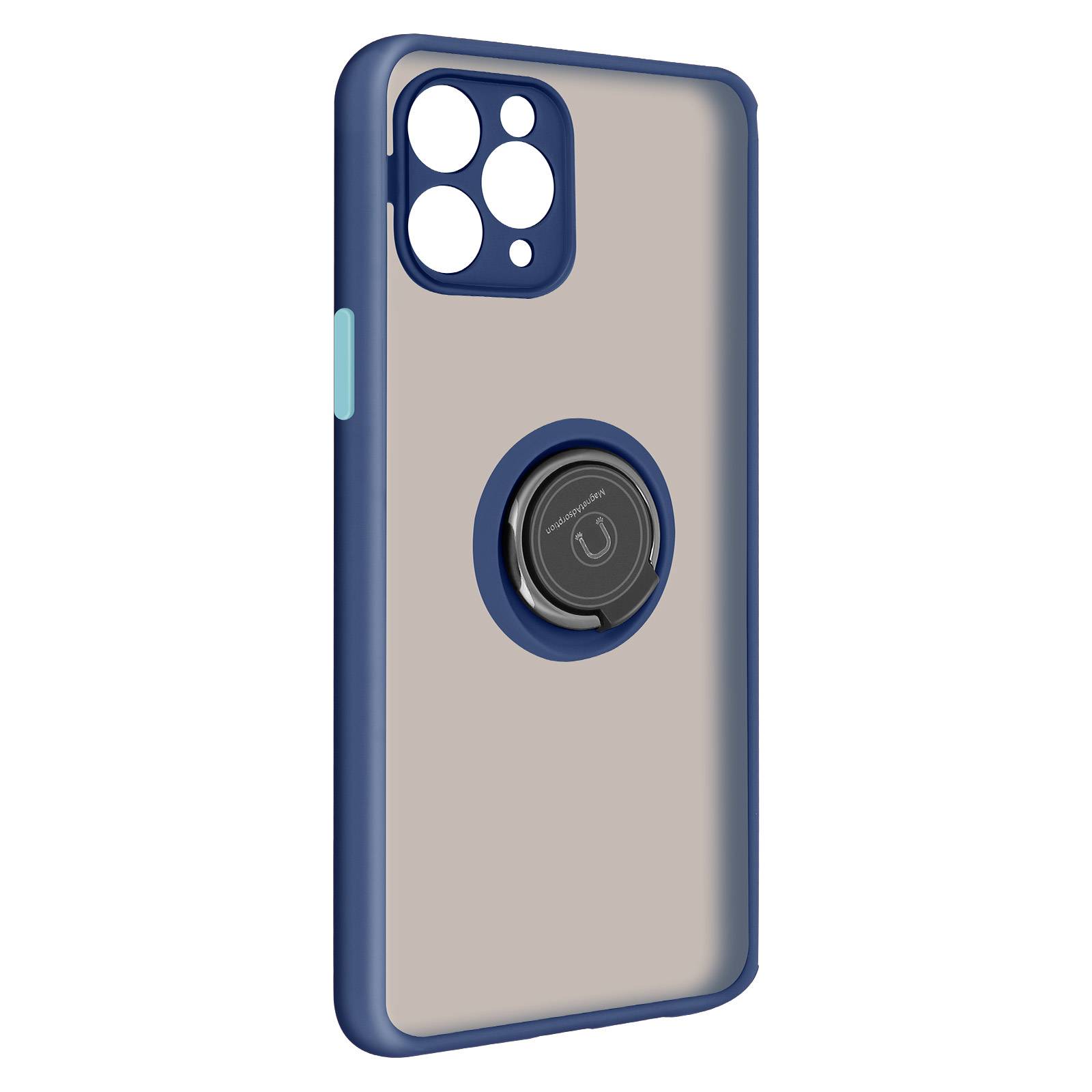 Coque pour iPhone 11 Pro Max Bi-matière Bague Métallique Support-1