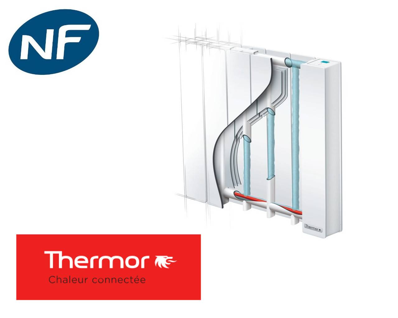 Radiateur électrique chaleur douce BALEARES 2 horizontal 1500W - THERMOR - 492451-1