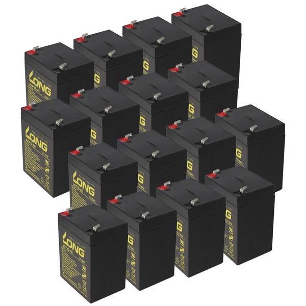 16 pièces Kung Long WP5-12 batterie au plomb 12 Volt 5Ah, adaptée au pack de batteries APCRBC140 d'APC, ensemble...