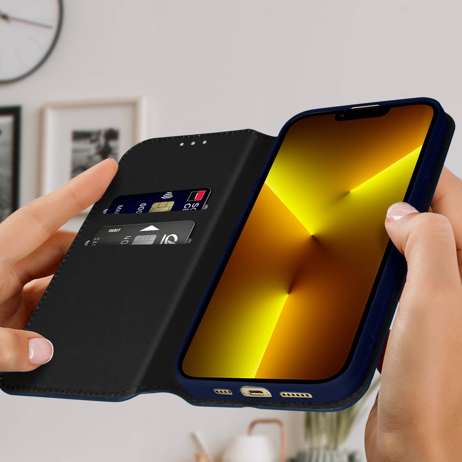 Étui pour iPhone 13 Pro Clapet Portefeuille Fonction Support Vidéo-2