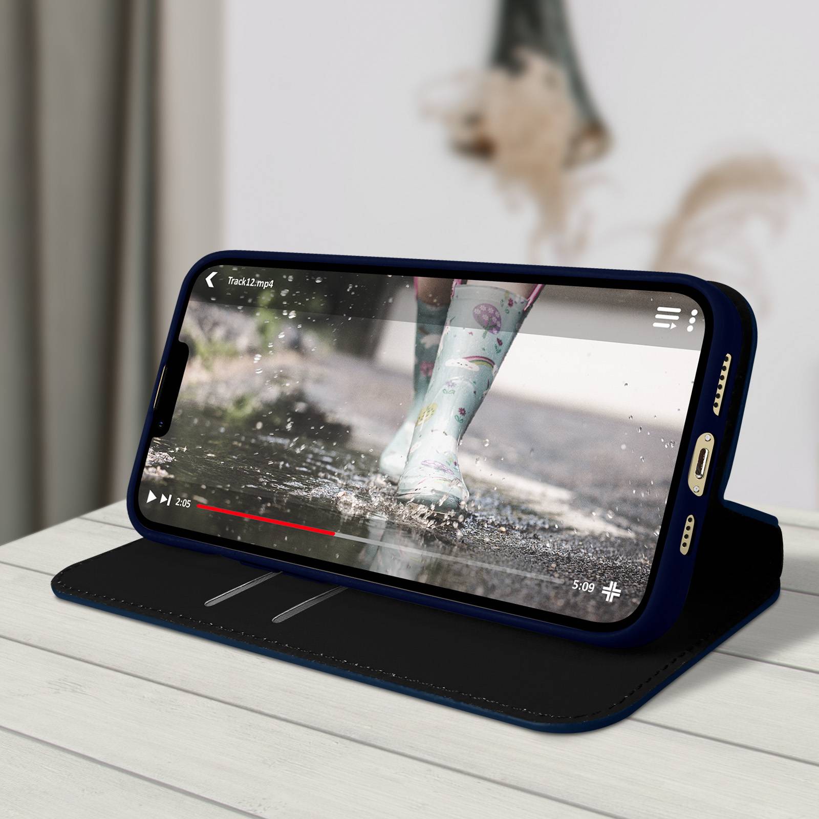 Étui pour iPhone 13 Pro Clapet Portefeuille Fonction Support Vidéo-3