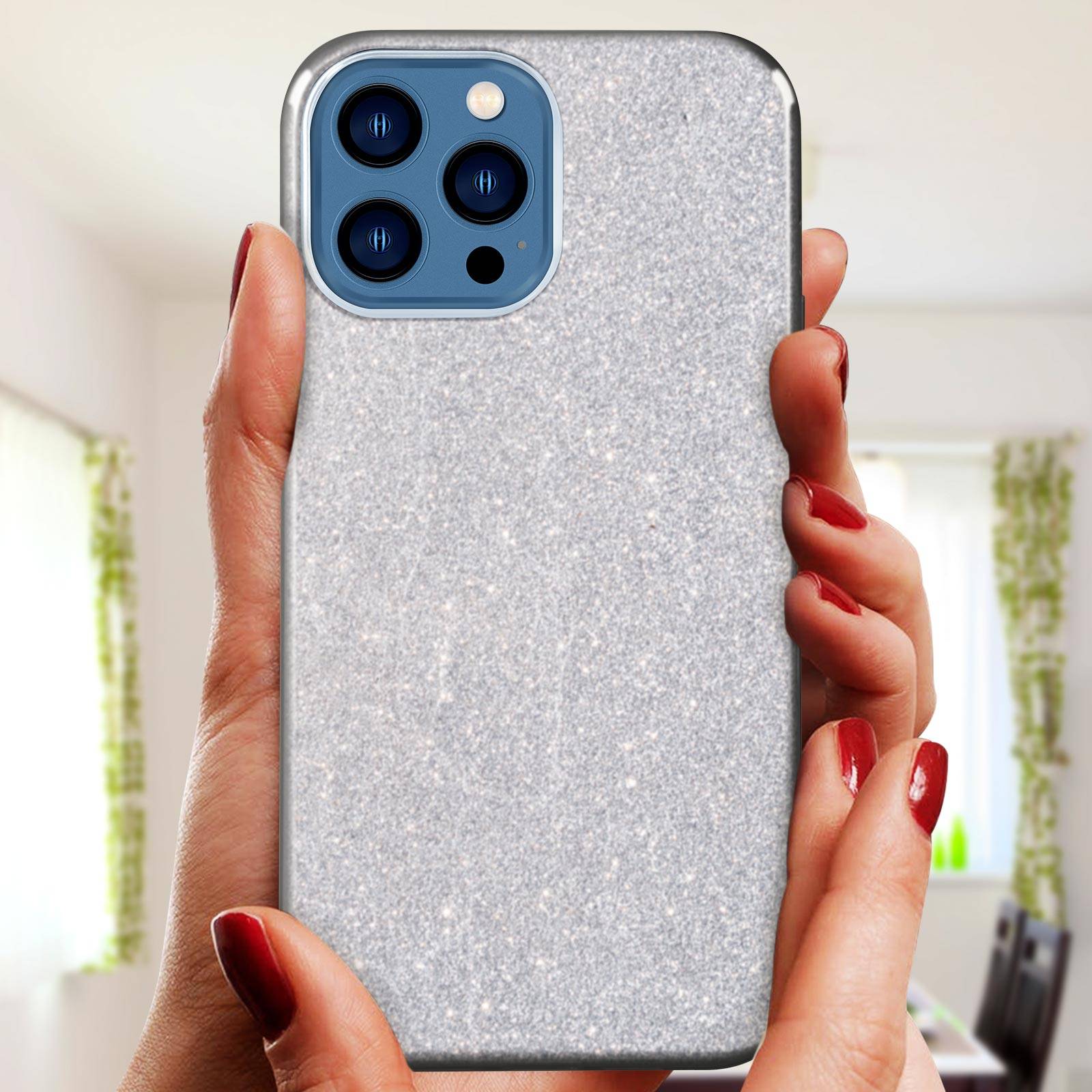 Coque pour iPhone 13 Pro Max Paillette Amovible Silicone Semi-rigide-3