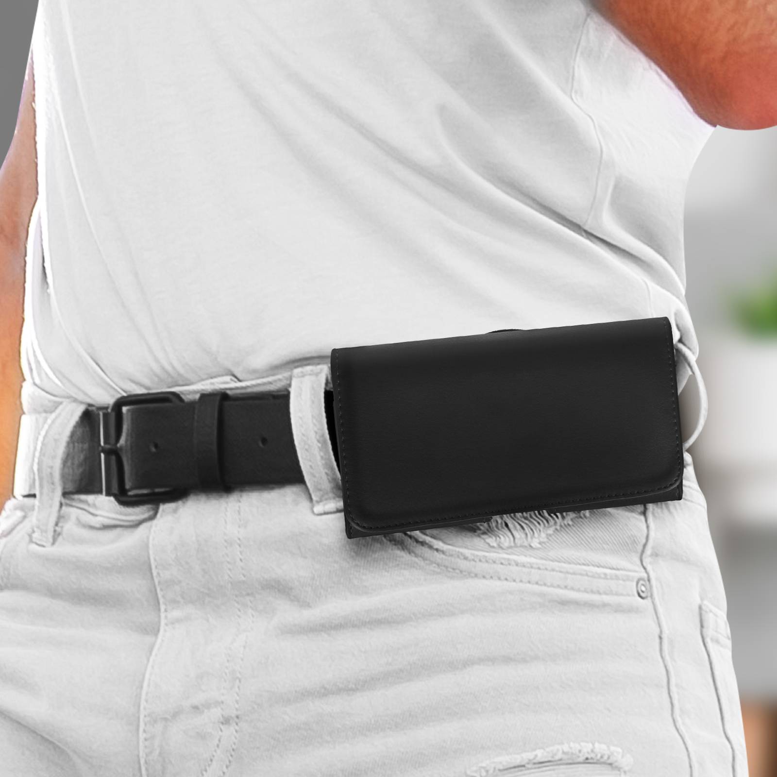 Pochette Ceinture Téléphone Universelle Intérieur Soft-Touch Taille XXL-3