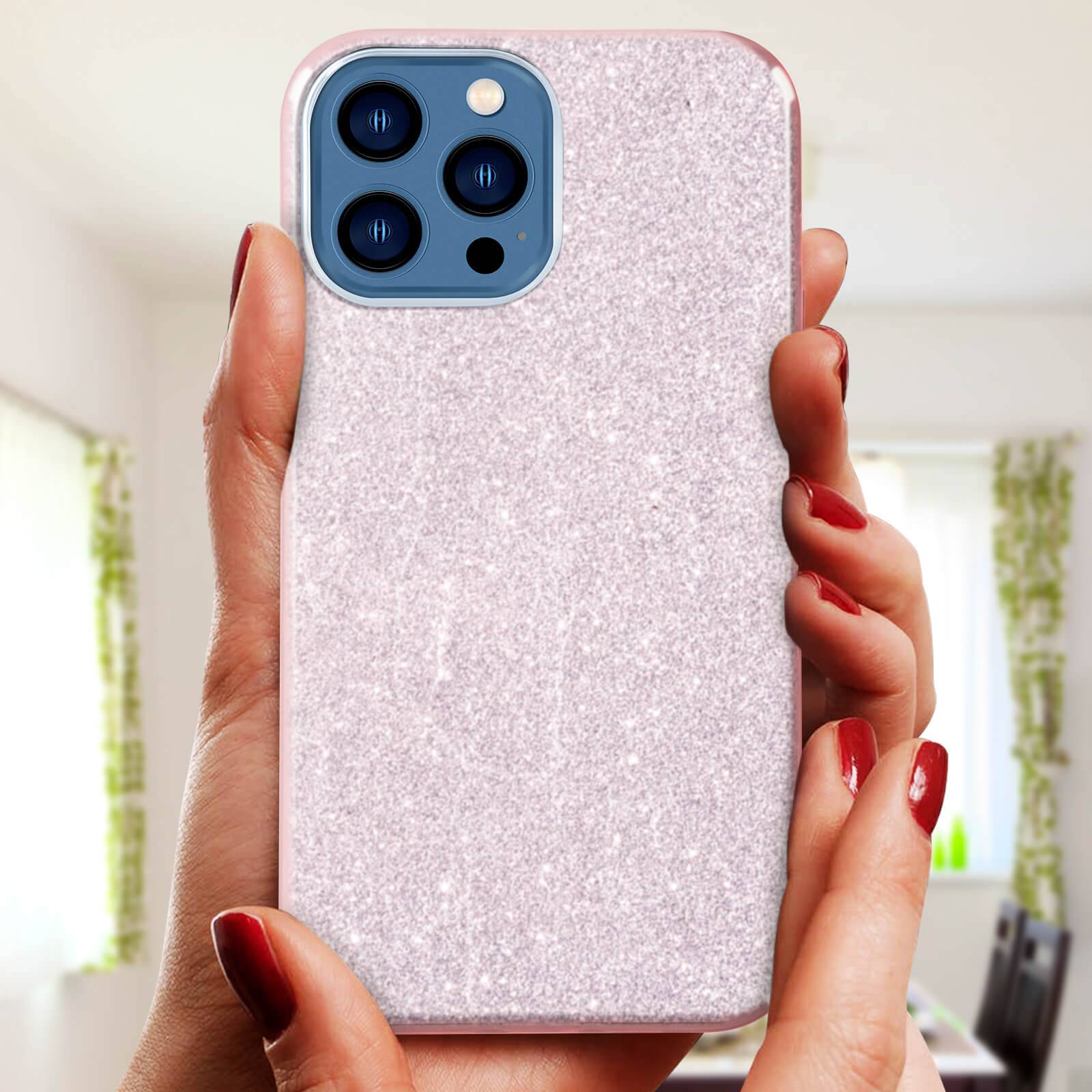 Coque pour iPhone 13 Pro Max Paillette Amovible Silicone Semi-rigide-3