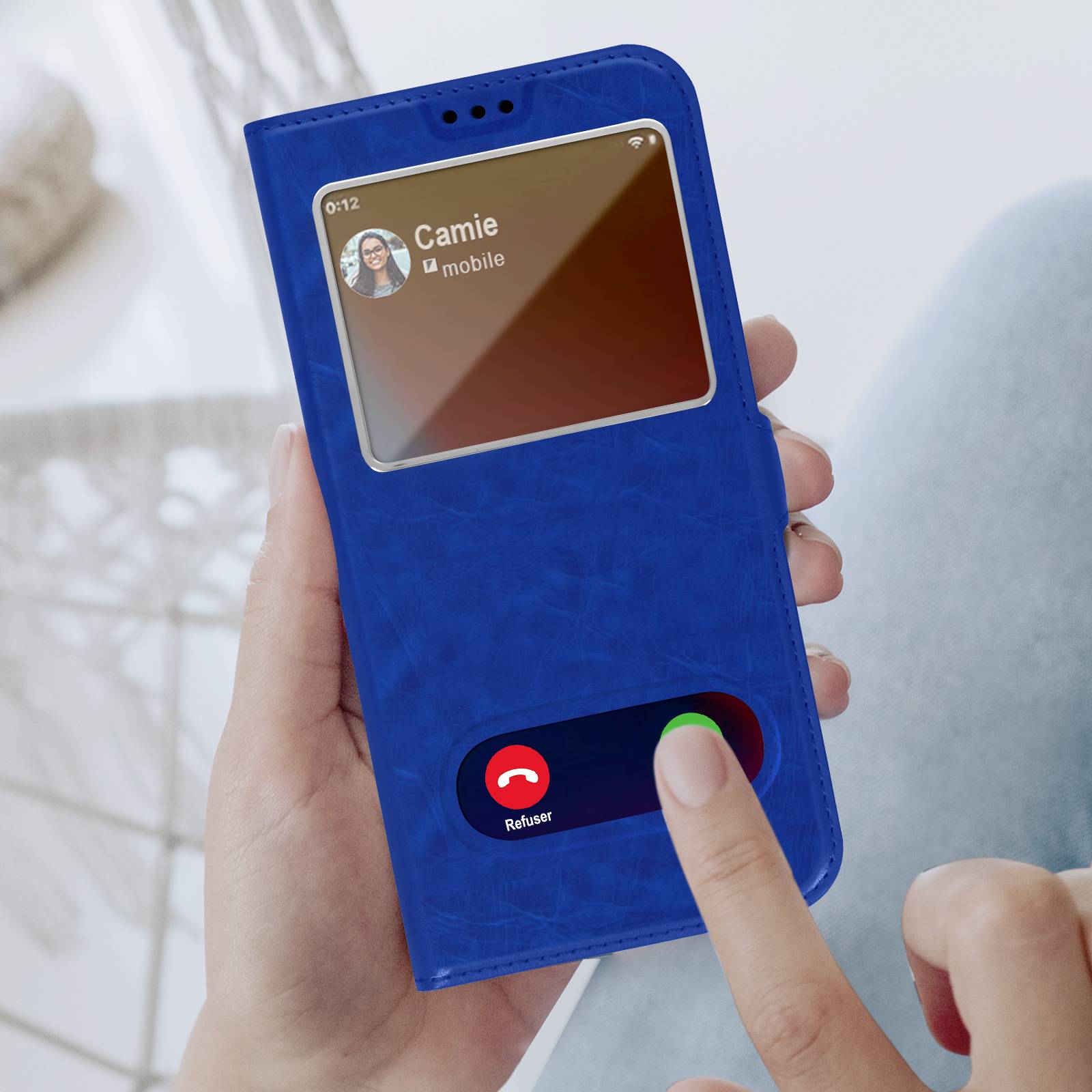 Housse pour iPhone 13 avec Double Fenêtre Support Vidéo-2