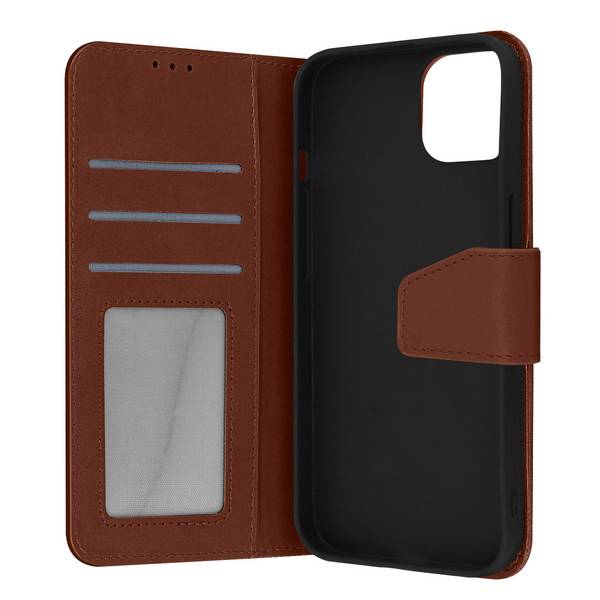 Housse pour iPhone 13 Cuir premium Porte-carte Fonction support Vidéo
