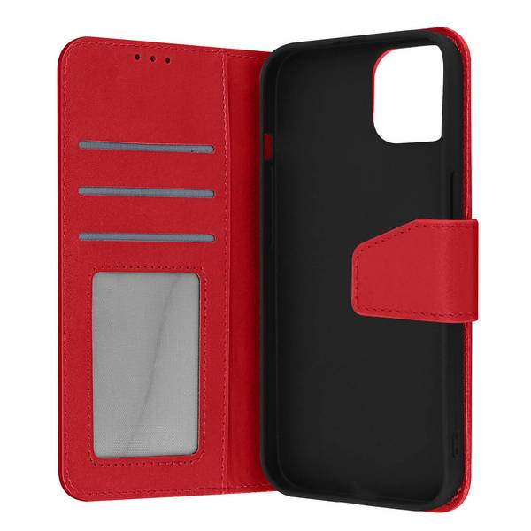 Housse pour iPhone 13 Cuir premium Porte-carte Fonction support Vidéo