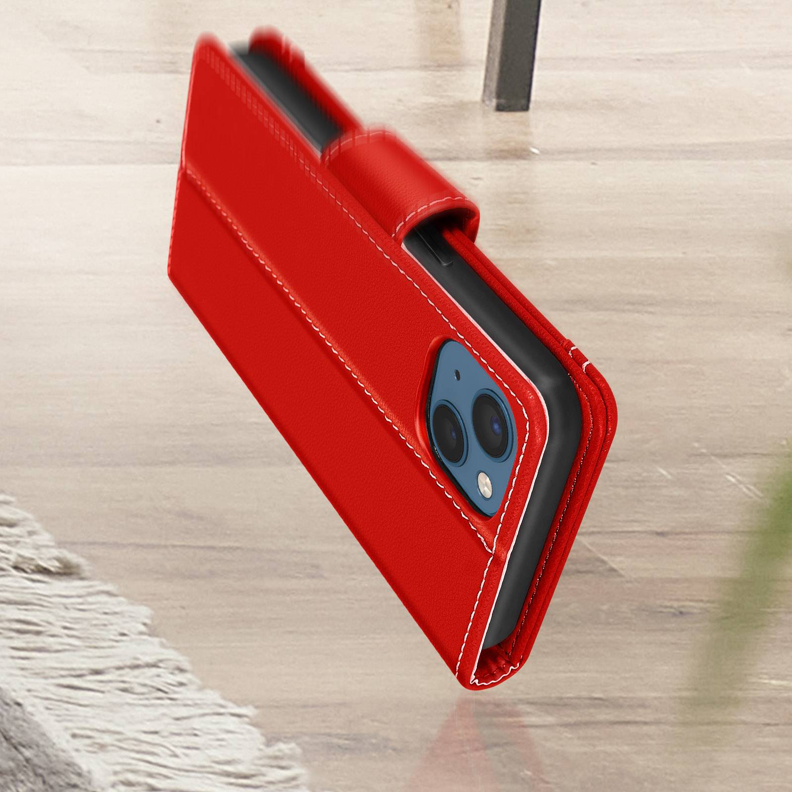 Housse pour iPhone 13 Portefeuille Multi-compartiments Support Vidéo-4