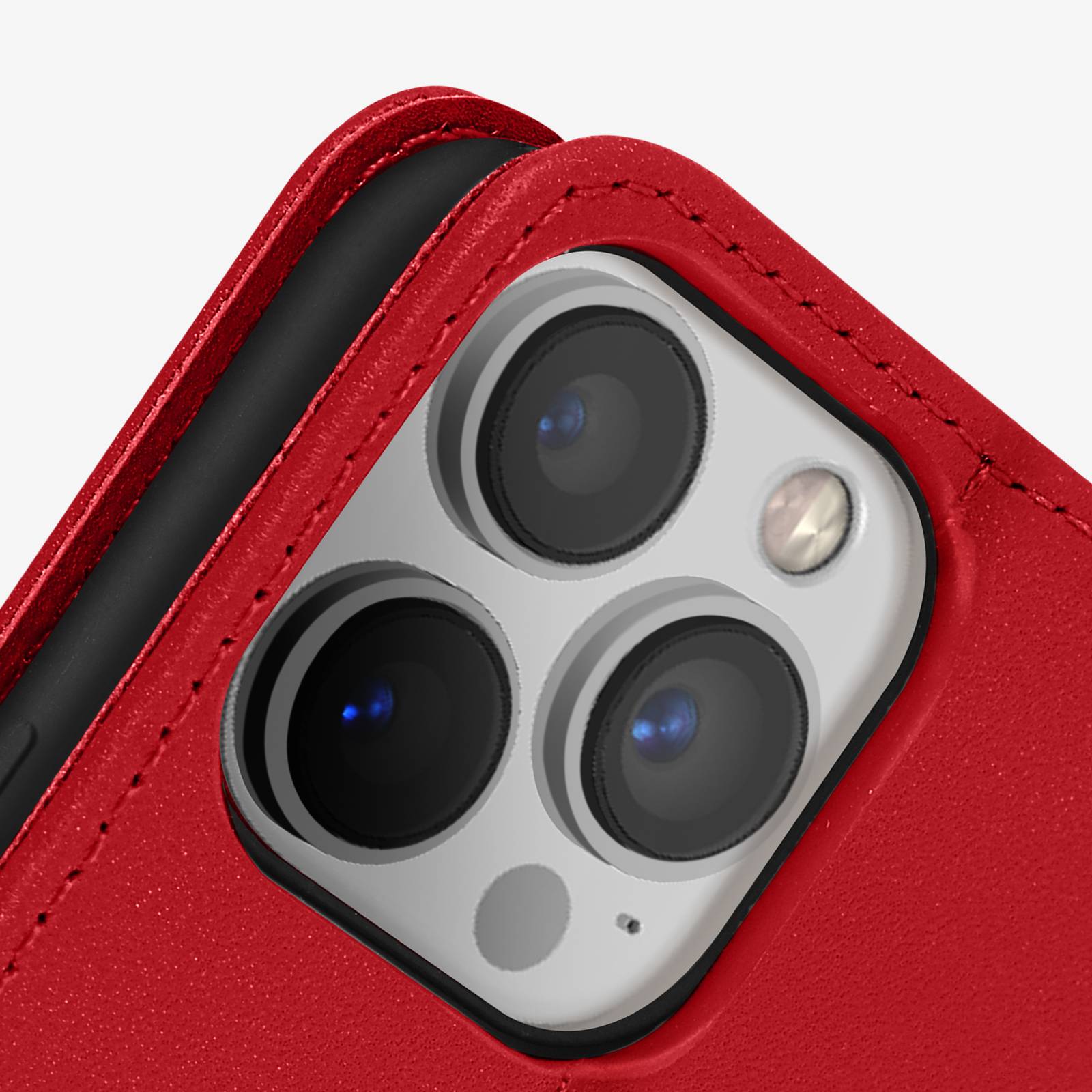 Housse pour iPhone 13 Pro Max Cuir premium Porte-carte Fonction support Vidéo-3