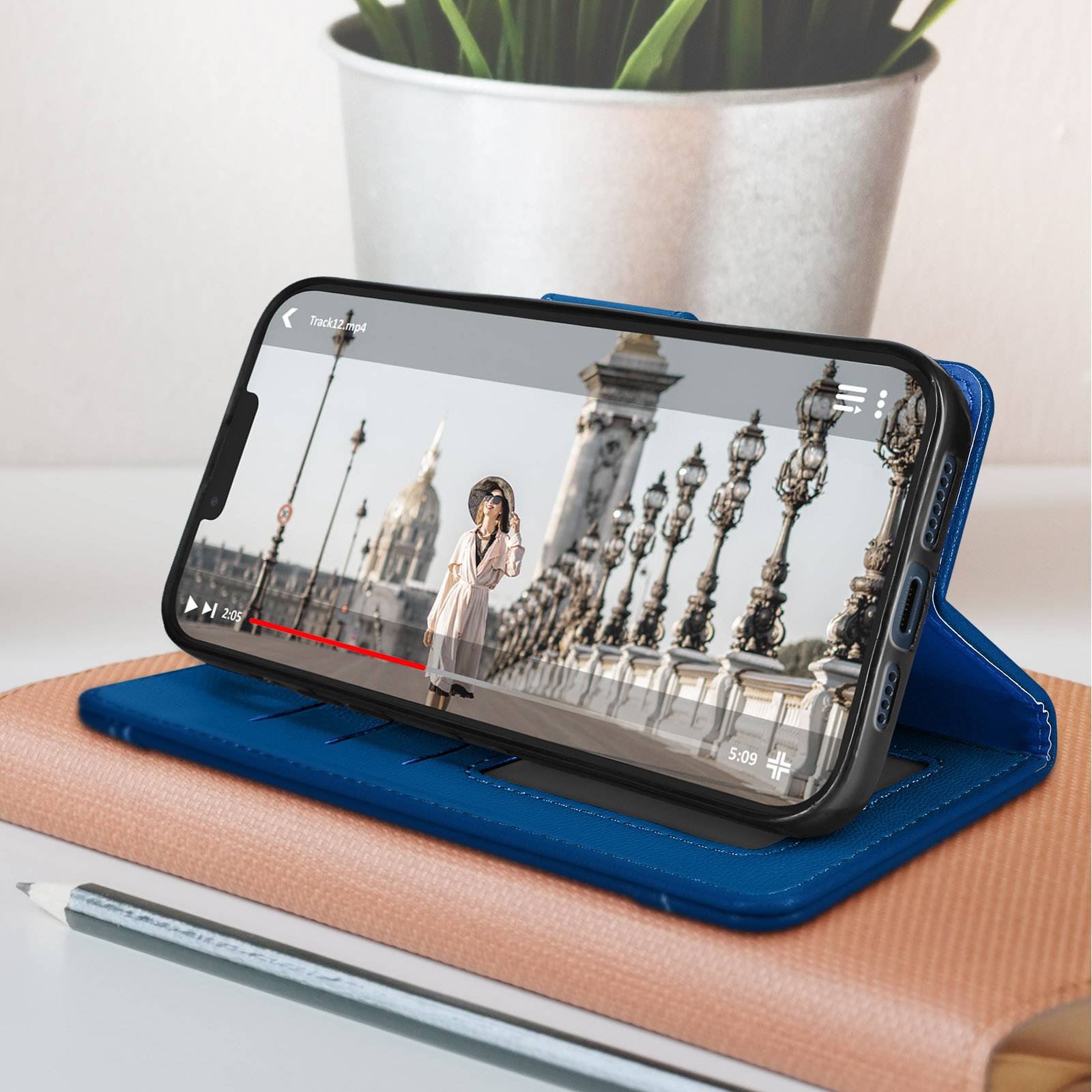 Étui pour iPhone 13 Pro Max Collection Vito Fonction Support et Porte-Cartes-3