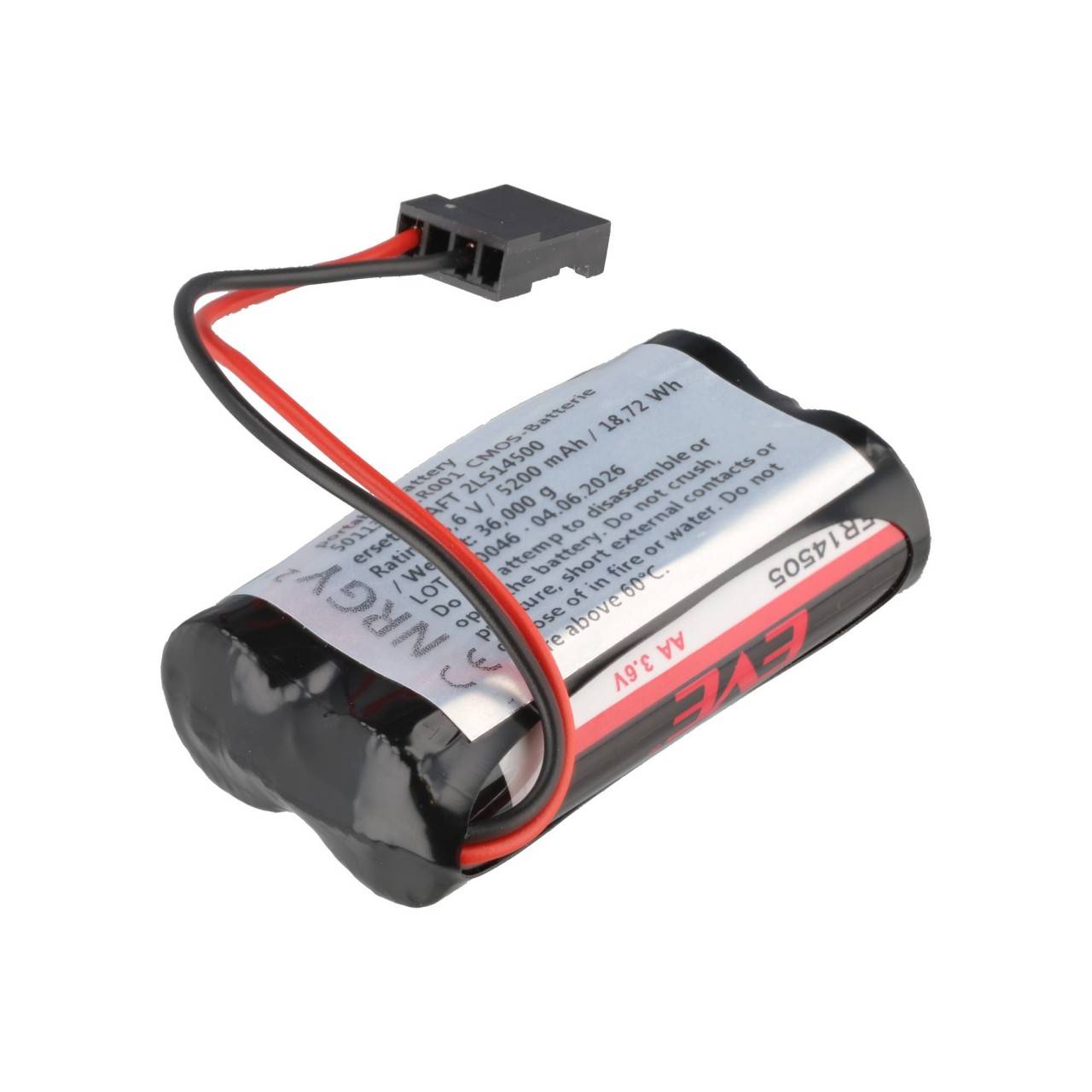 Accumulateur 3.6V remplace SAFT 2LS14500 3.6V 5.2Ah, GEB 15-W29 / Réf 2484 / F173770-2