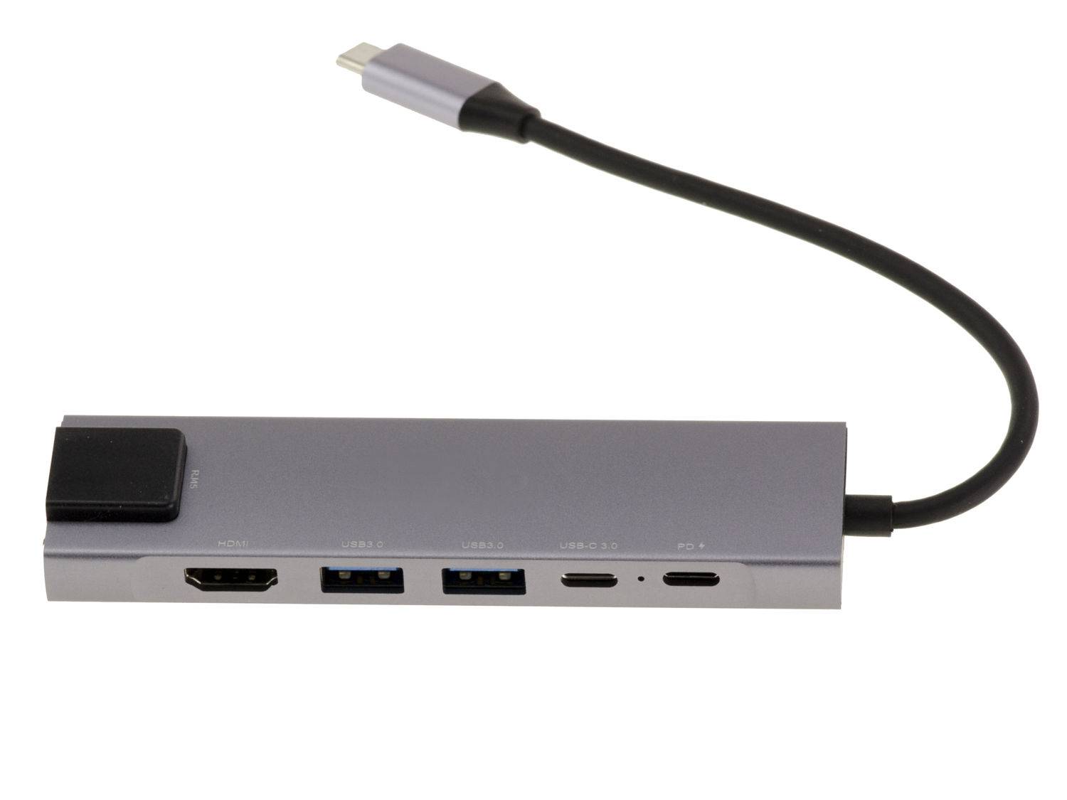Adaptateur aluminium usb c vers hdmi réseau lan rj45 gigabit et hub usb c power delivery-1