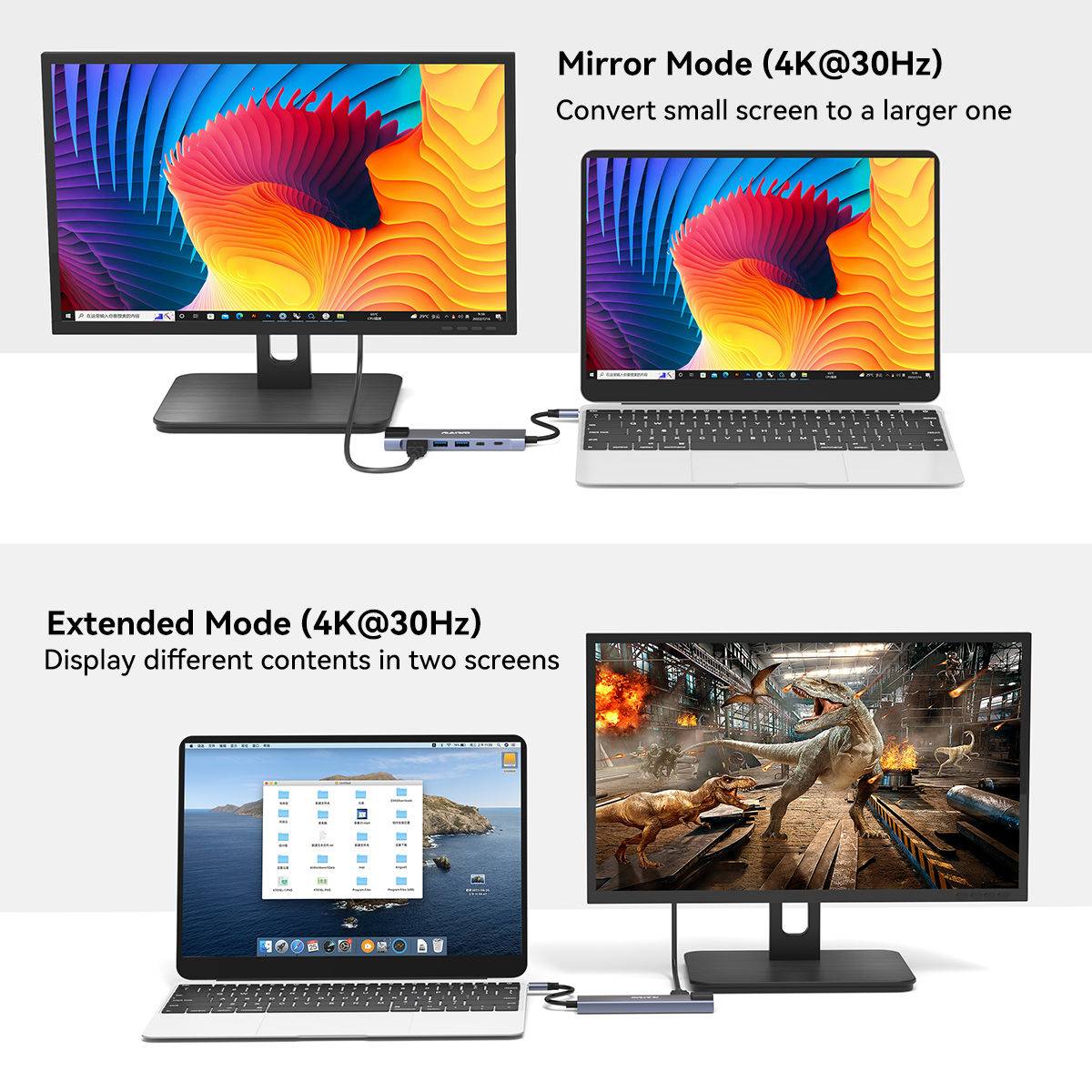 Adaptateur aluminium usb c vers hdmi réseau lan rj45 gigabit et hub usb c power delivery-3