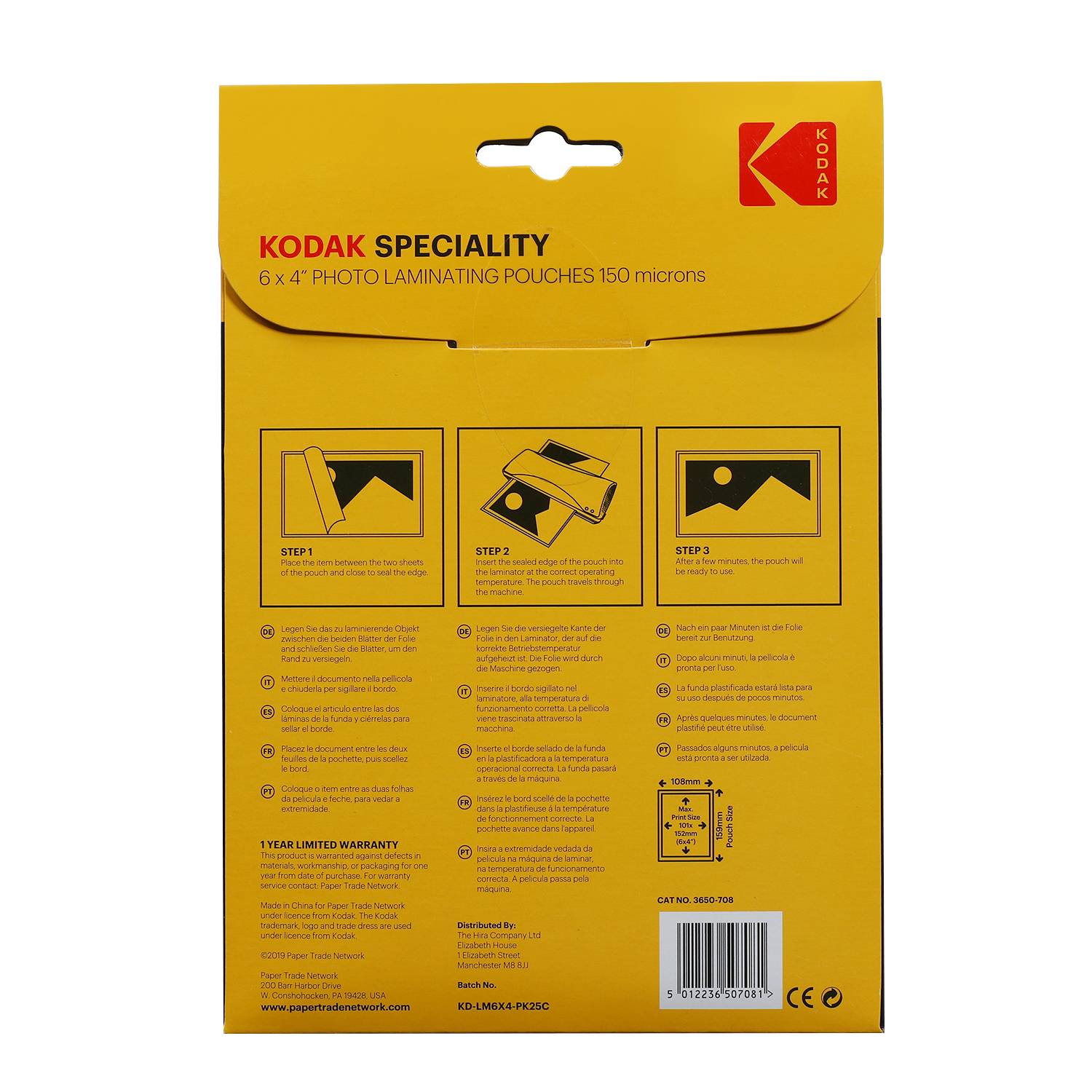 KODAK Photo Laminating KD-LM6X4-PK25C - Pochettes de plastification, Taille 6'' x 4'', 150 Microns, Lot de 25-1