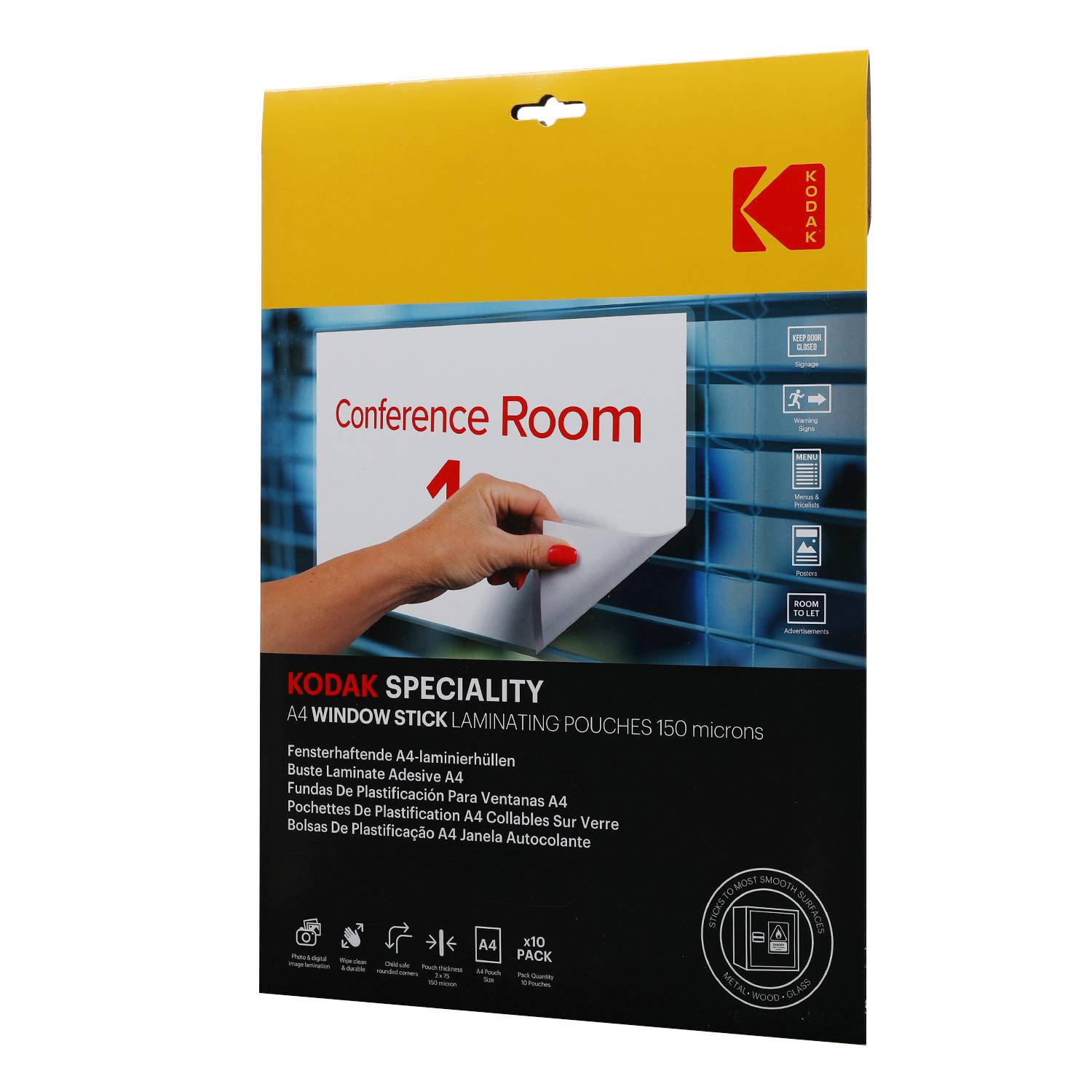 KODAK Window Stick KD-LMA4RW-PK10C - Pochettes de plastification A4, 150 Microns, Lot de 10-0