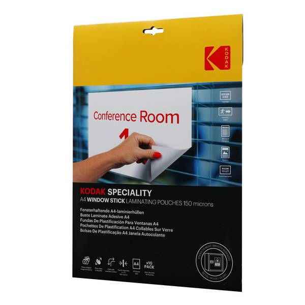 KODAK Window Stick KD-LMA4RW-PK10C - Pochettes de plastification A4, 150 Microns, Lot de 10