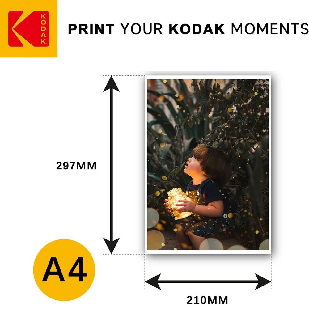 KODAK Picture Paper - Papier Photo Brillant, Pack de 50 Feuilles, Format A4 (21x29,7cm), 180g/m², Idéal pour Impression-4