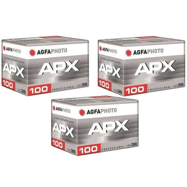 Pack 3 x Pellicule AGFAPHOTO APX100 Professionnel 135-36 B&W