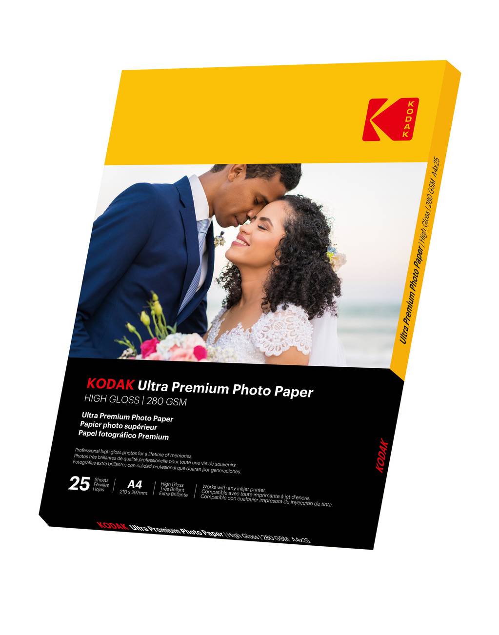 KODAK Ultra Premium Photo Paper - Papier Photo Brillant, Pack de 25 Feuilles, Format A4 (21x29,7cm), 280g/m², Impressio-1