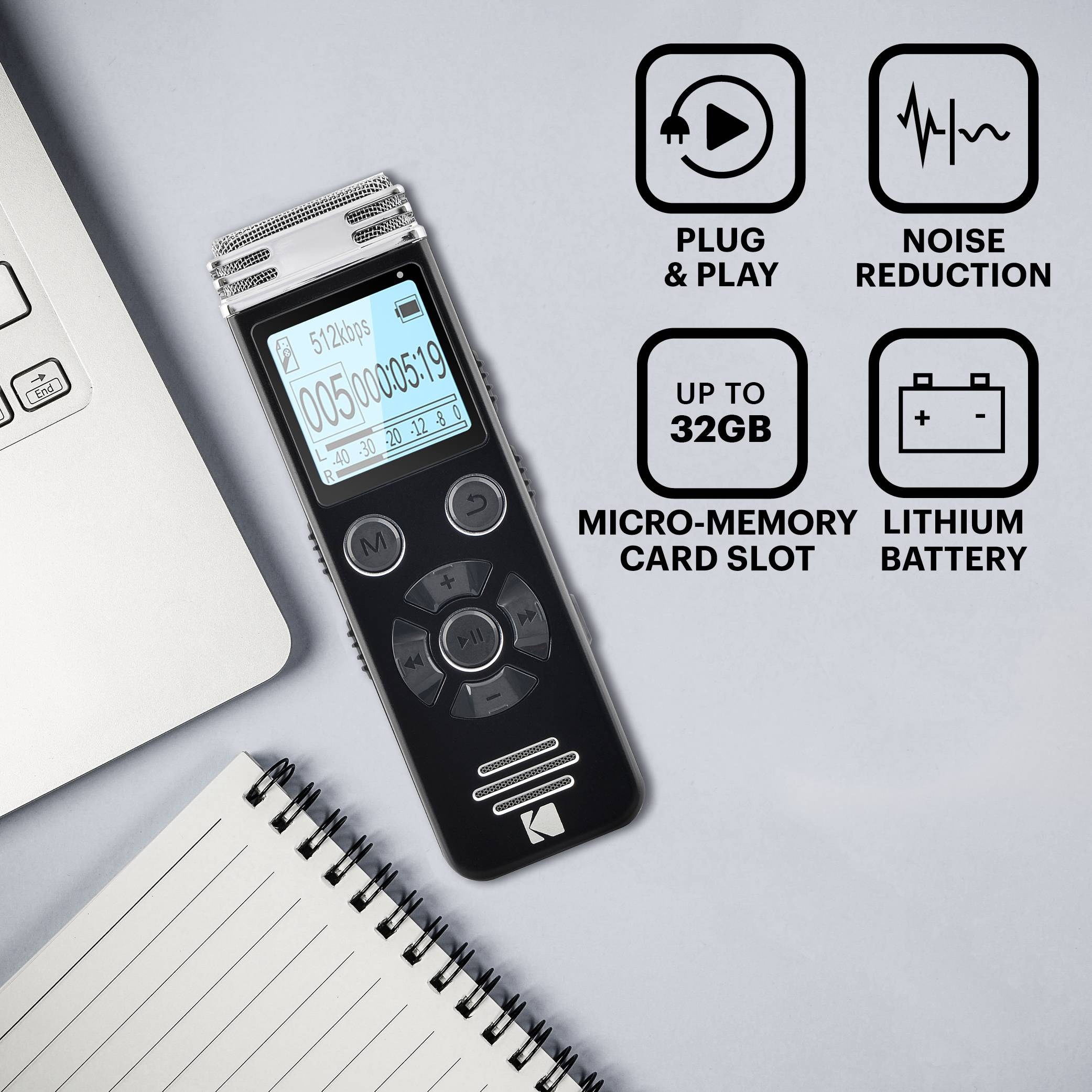 KODAK VRC - Dictaphone Numérique Compact et Performant-1