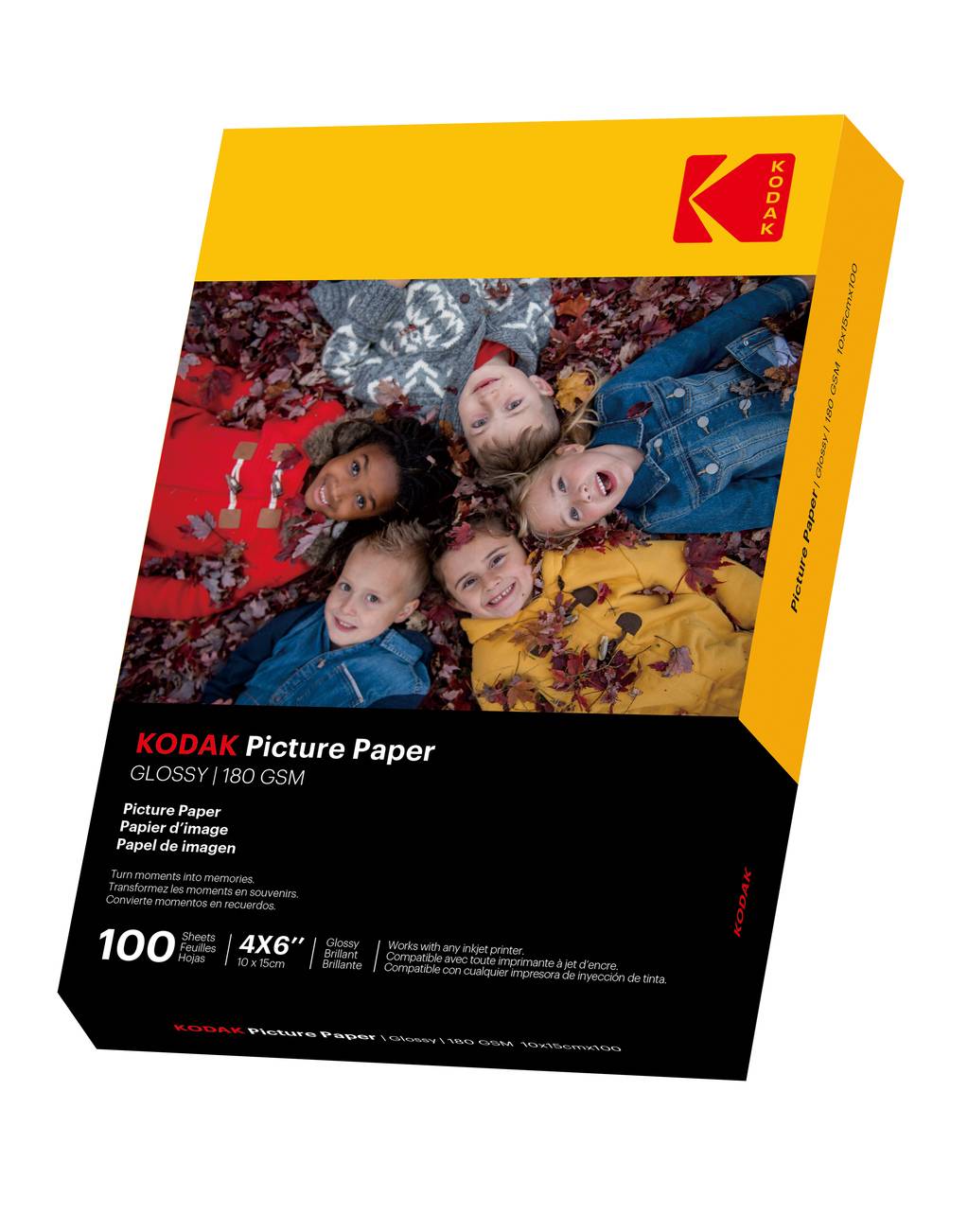 KODAK Picture Paper - Papier Photo Brillant, Pack de 100 Feuilles, Format A6 (10x15cm), 180g/m², Idéal pour Impressions-1