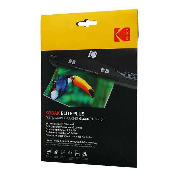 KODAK KD-LMA6-PK25A - Pochettes de plastification A6, 125 microns, Lot de 25