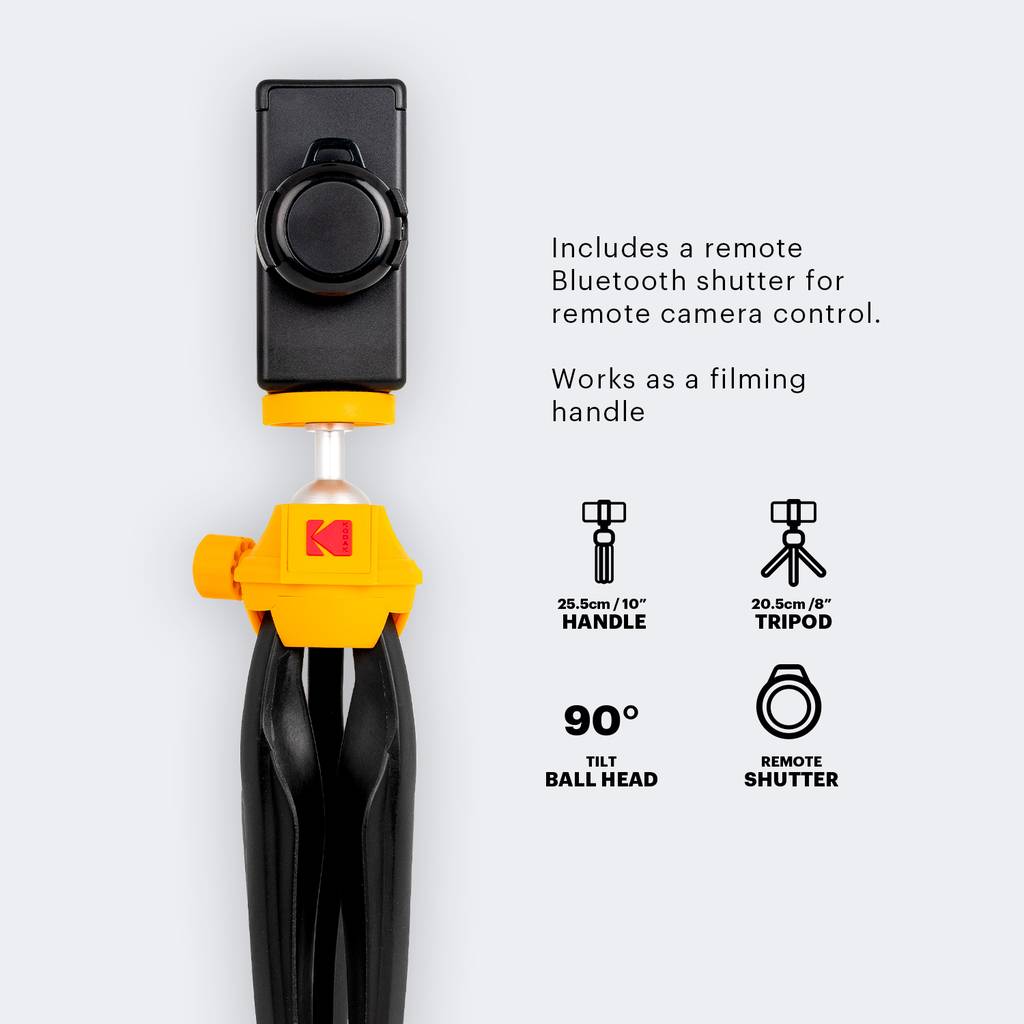 KODAK Smartphone Tripod - Vlogging Trépied/poignée pour smartphones et caméras avec système de fixation à vis ¼ (Vloggi-2