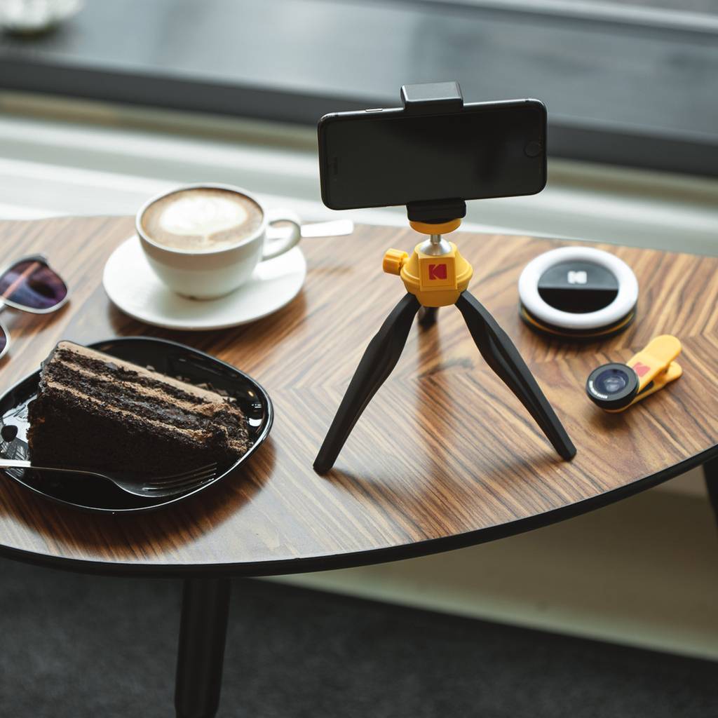 KODAK Smartphone Tripod - Vlogging Trépied/poignée pour smartphones et caméras avec système de fixation à vis ¼ (Vloggi-3