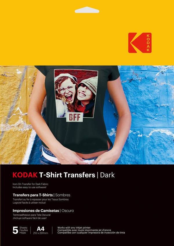 KODAK T-Shirt Transfers - T-Shirt à Créer et Personnaliser, Papier Transfert Thermocollant de Haute Qualité, Logiciel I
