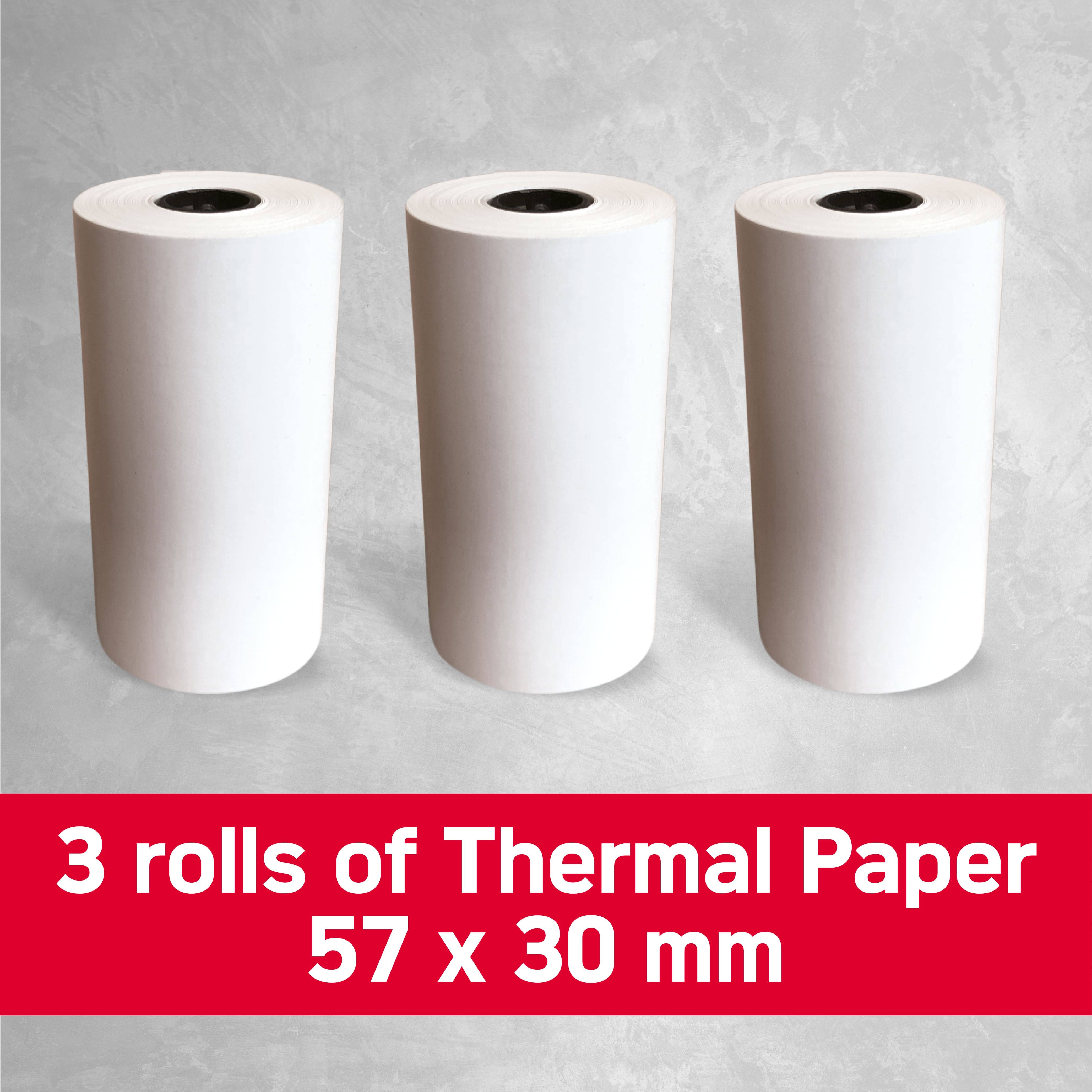 AGFA PHOTO ATP3WH – Pack 3 Rouleaux de Papier Thermique Blanc 57x30 mm pour impression (Compatible Realipix Pocket P et-1