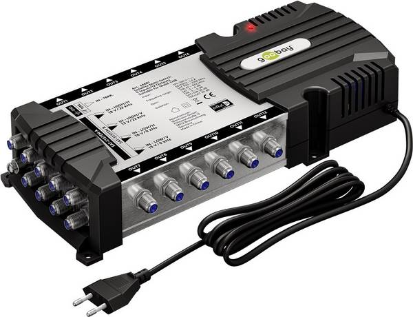 Commutateur multiple satellite Goobay 9 entrées/12 sorties - distributeur pour un maximum de 12 participants de deux...