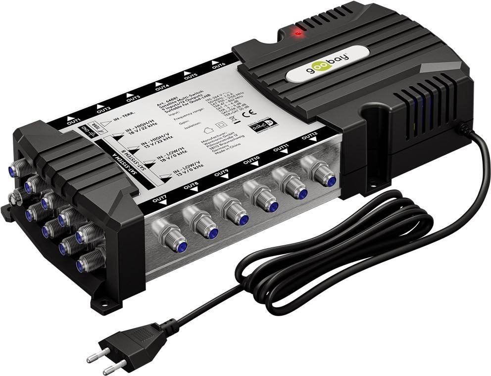 Commutateur multiple satellite Goobay 9 entrées/12 sorties - distributeur pour un maximum de 12 participants de deux...-0
