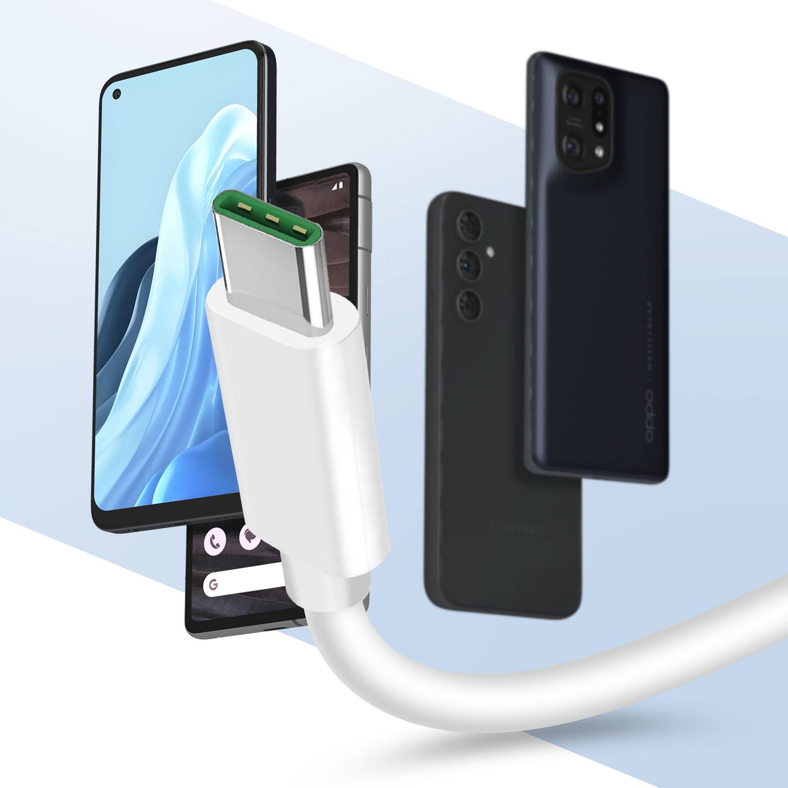 Câble USB vers USB-C DL129 VOOC 65W 1m-2