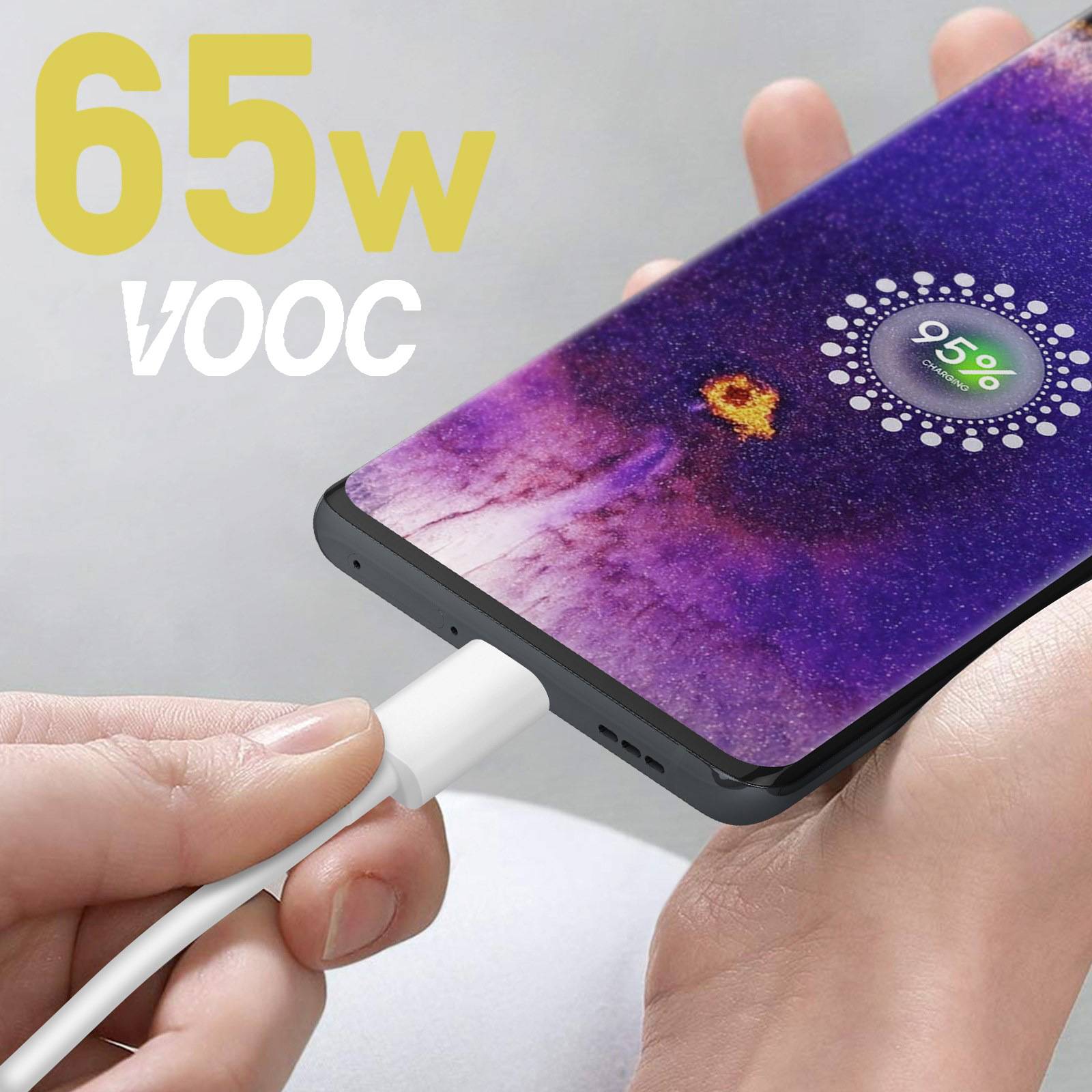Câble USB vers USB-C DL129 VOOC 65W 1m-3