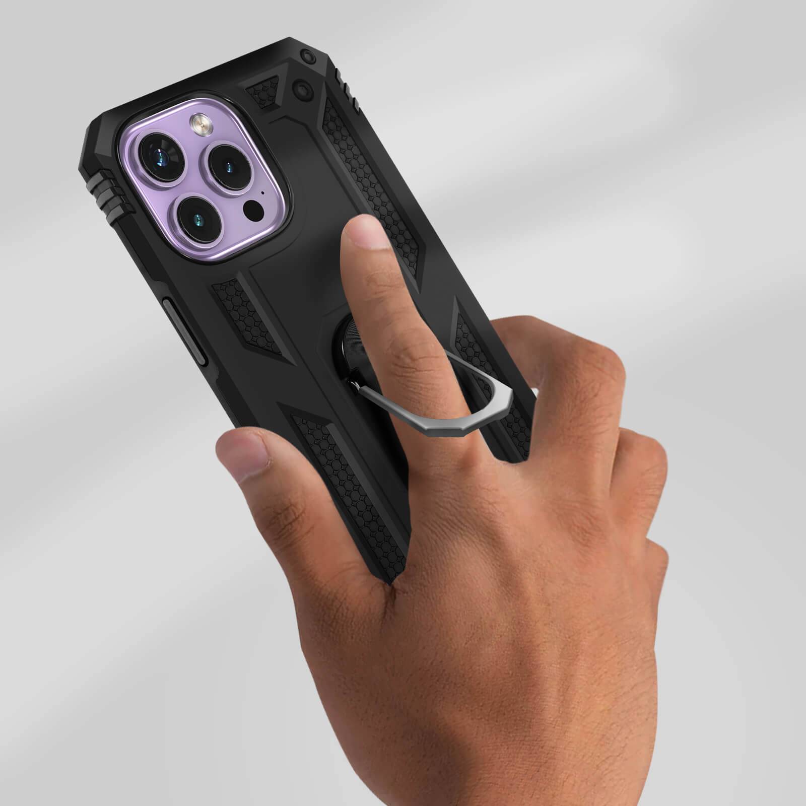 Coque pour iPhone 14 Pro Max Hybride Bague de maintien Support Vidéo-1