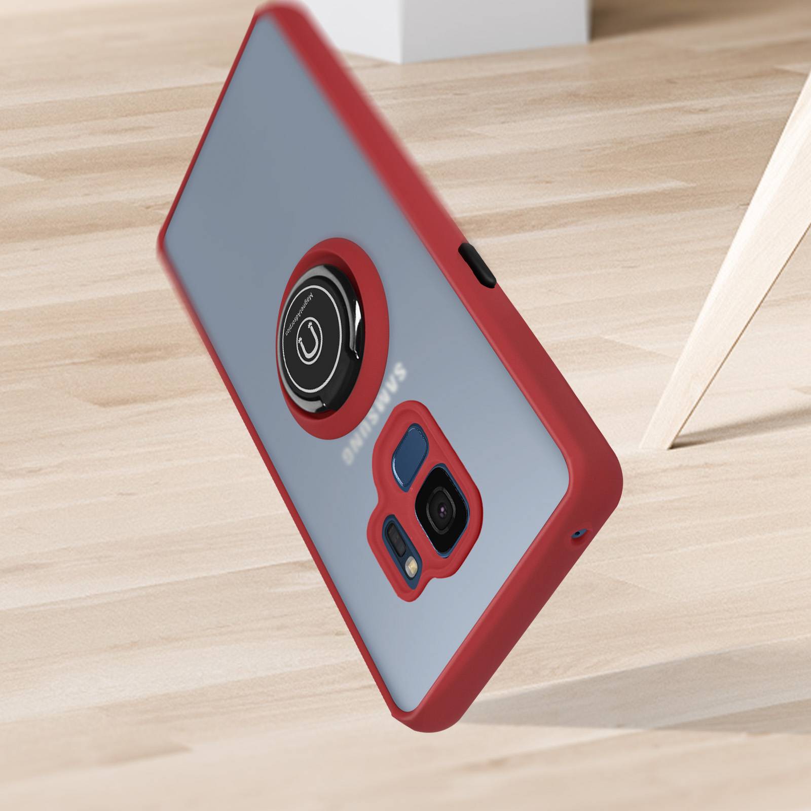 Coque pour Samsung Galaxy S9 Bi-matière Bague Métallique Support Vidéo-3