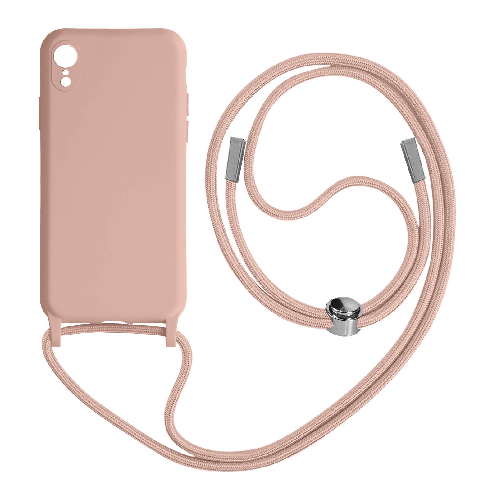 Coque pour iPhone XR Semi-Rigide Soft-Touch avec Cordon Tour de Cou-0