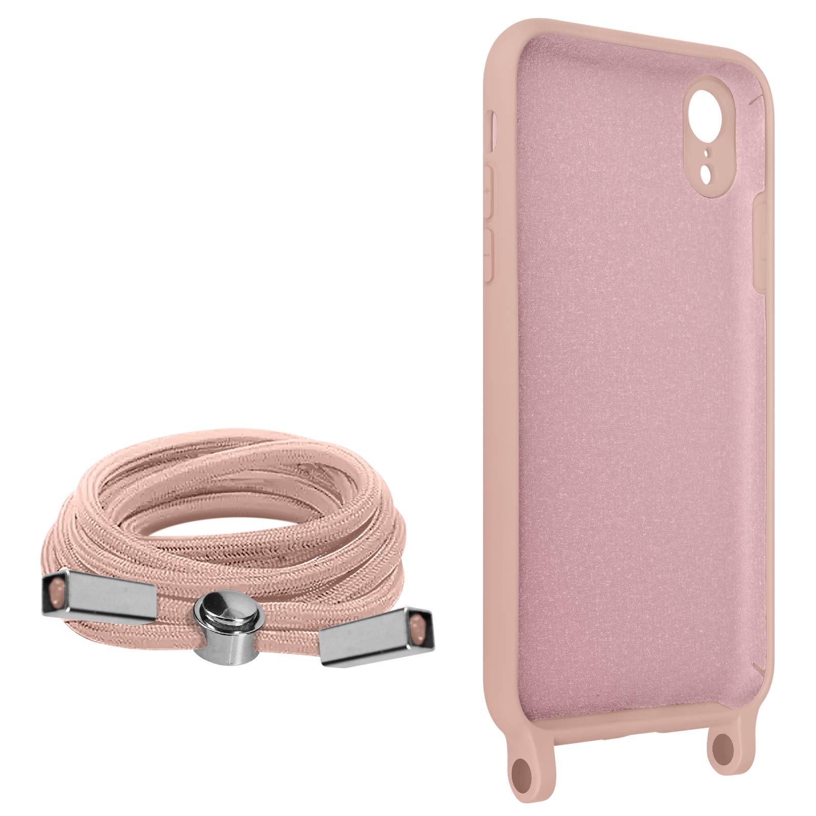 Coque pour iPhone XR Semi-Rigide Soft-Touch avec Cordon Tour de Cou-1
