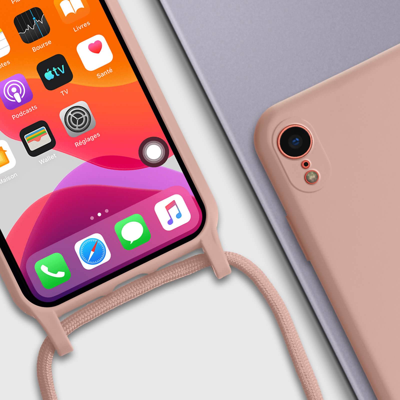 Coque pour iPhone XR Semi-Rigide Soft-Touch avec Cordon Tour de Cou-4