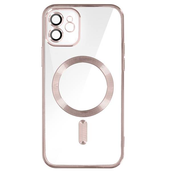 Coque MagSafe pour iPhone 12 Silicone Protection Caméra Contour Chromé