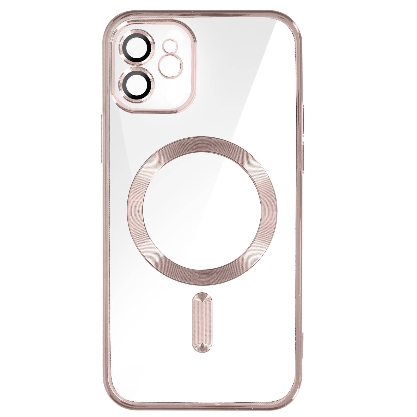Coque MagSafe pour iPhone 12 Silicone Protection Caméra Contour Chromé-0